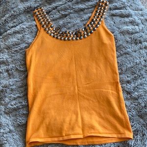 Embellished Orange Knit Tanktop Size S